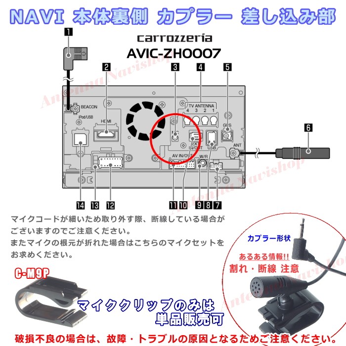 カロッツェリア パイオニア AVIC-ZH0007 純正品 ハンズフリー 音声認識