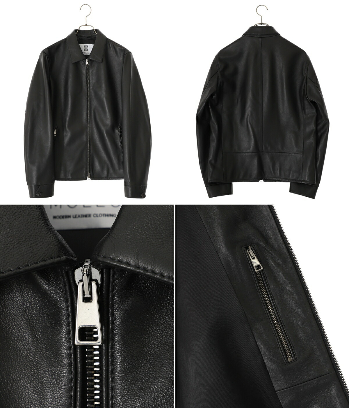 MOLEC / モレック ： プロンジェラムレザー 襟付きシングルライダース