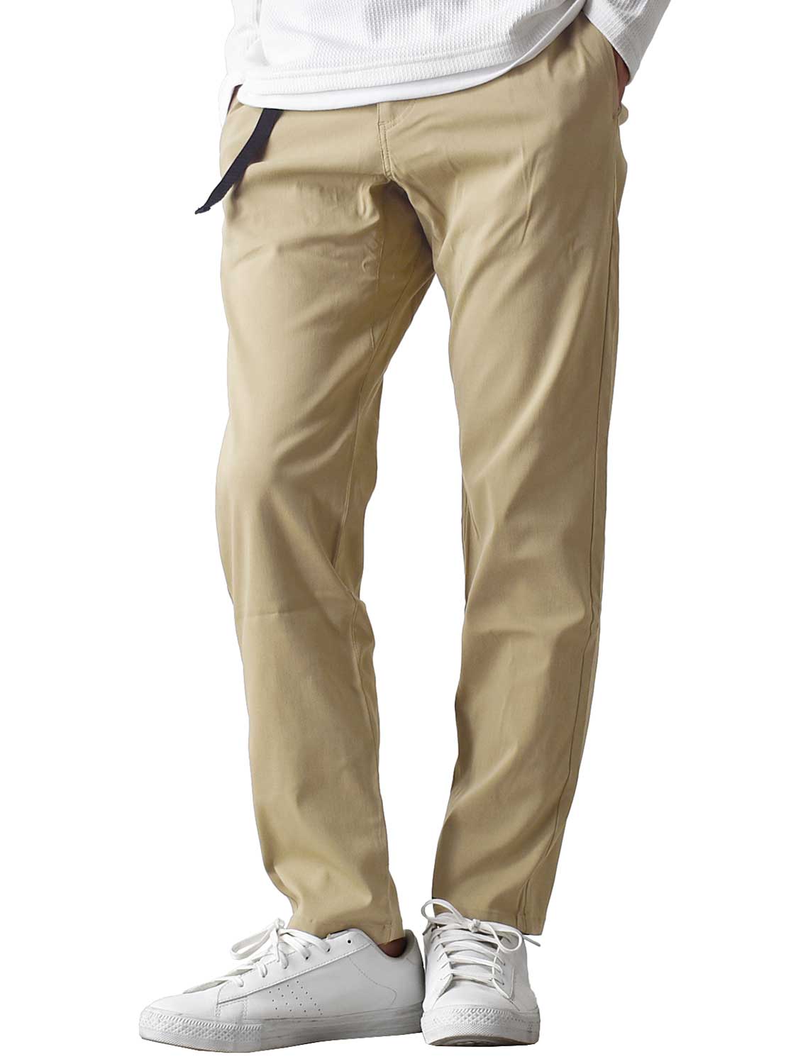 ARONA チノパン メンズ 超伸縮 クライミングパンツ ベルト付き