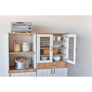 タカシン家具工業 食器棚 スリム キッチンキャビネット フレンチ