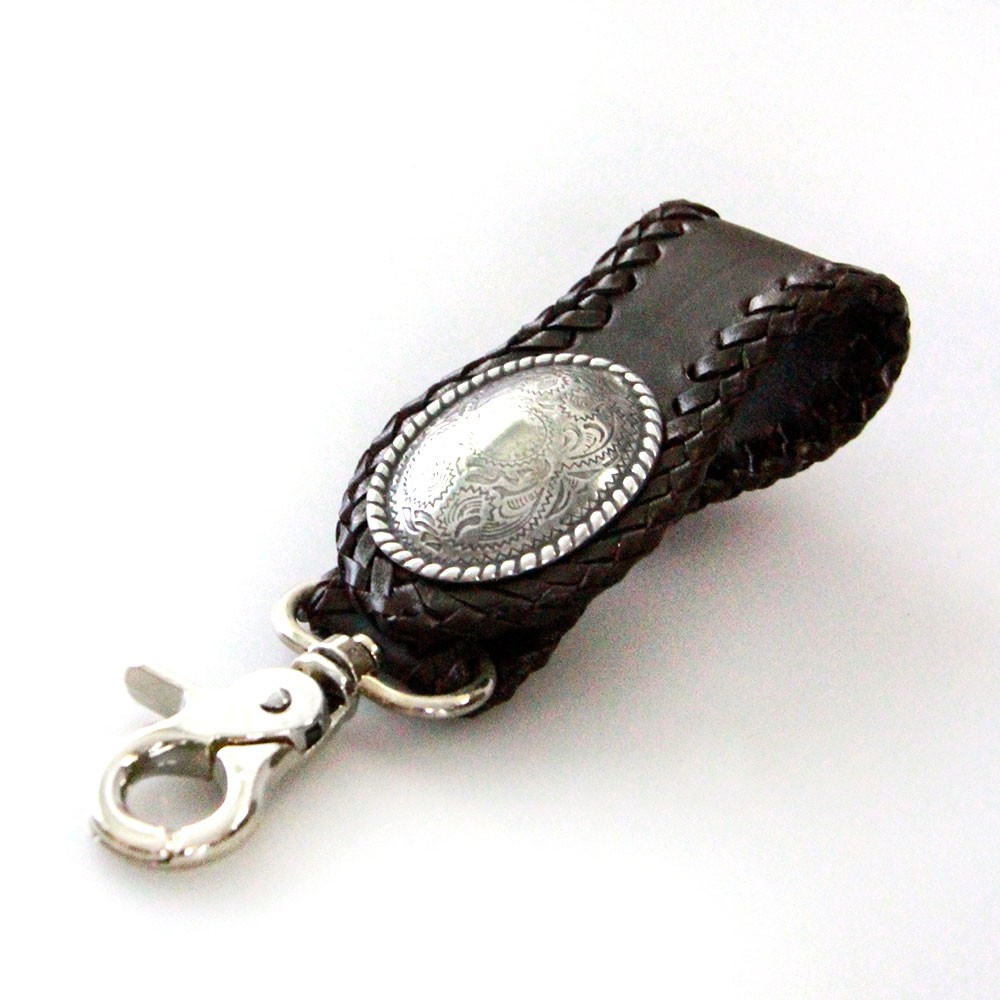 ベルトループ 本革 サドルレザー コンチョ キーホルダー ウォレット