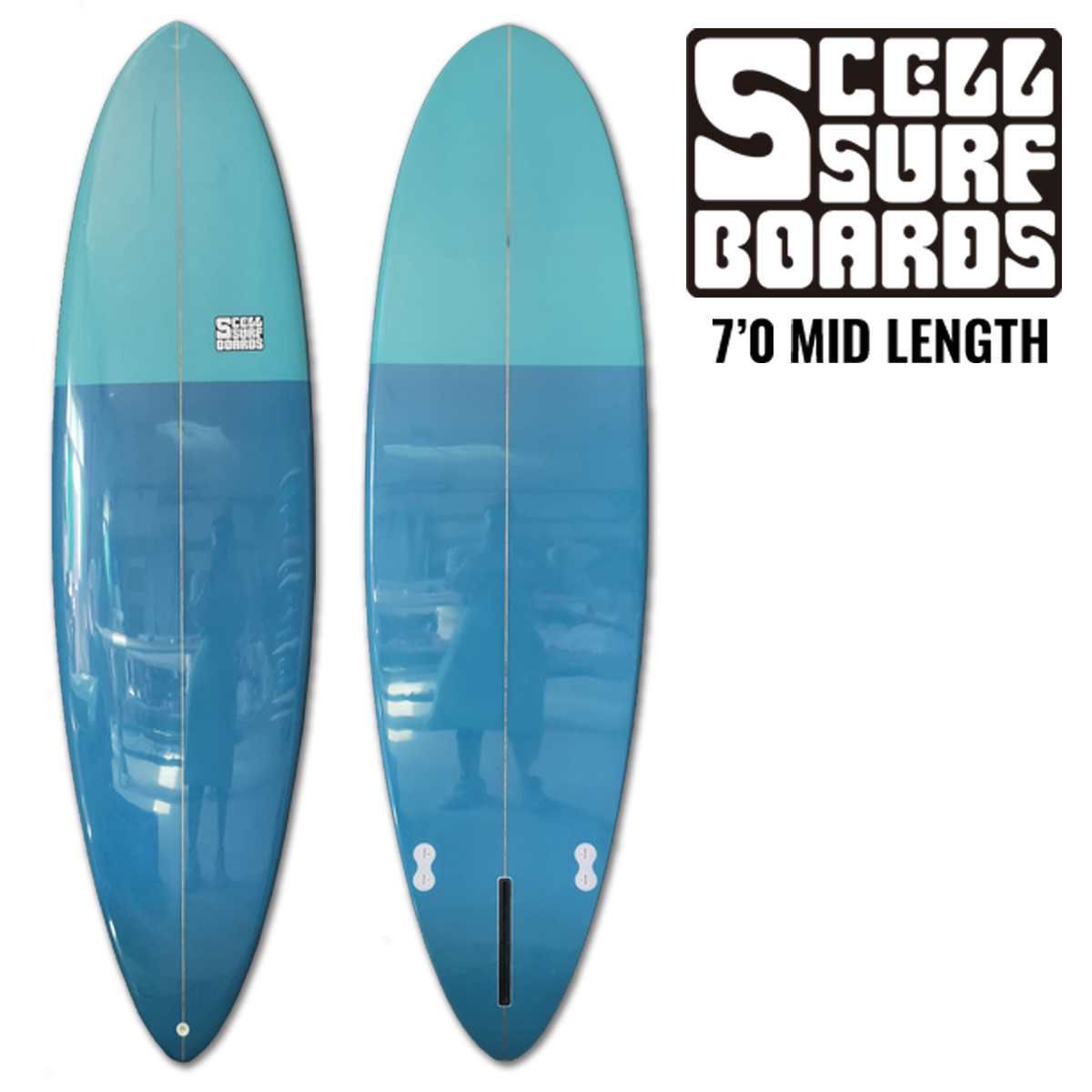 SCELLセル サーフィン サーフボード ファンボード ミッドレングス 7'0