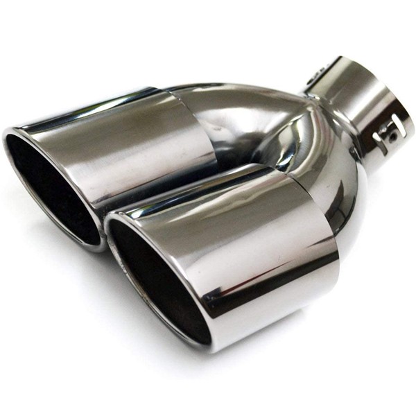 マフラーカッター 2本出し 下向き デュアル L型 ステンレス製 : ベルタ