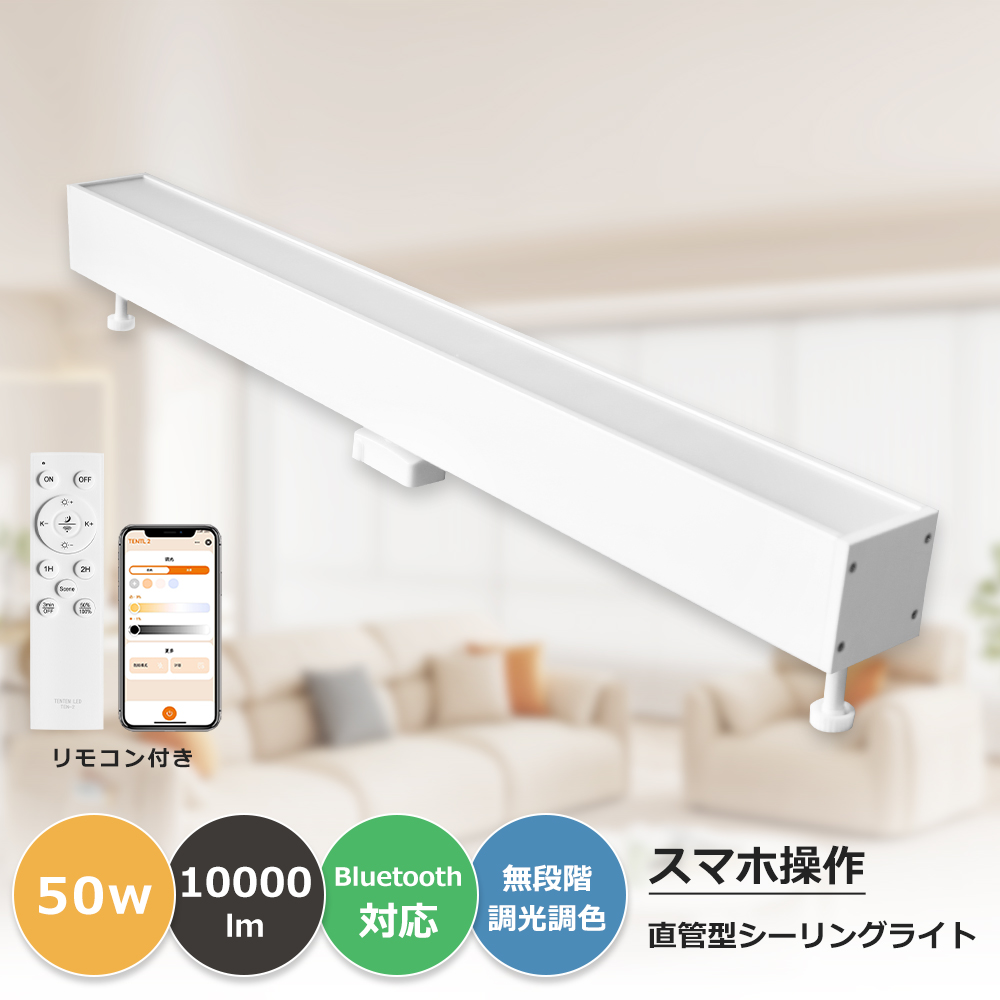 LEDシーリングライト 長方形タイプ 10畳〜14畳 10000lm リモコン付