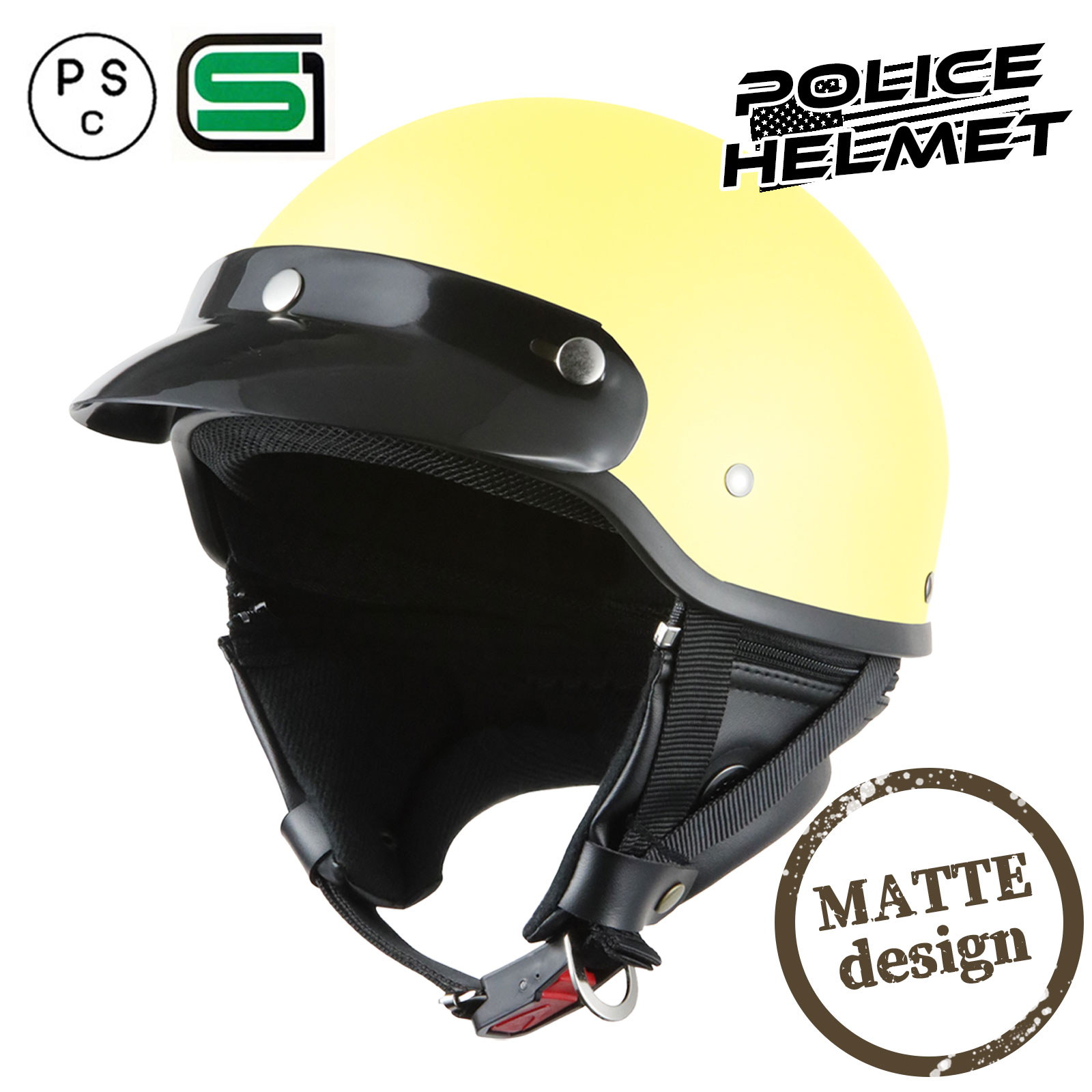 バイクヘルメット グレー 灰色 ポリスヘルメット ハーフヘルメット 半
