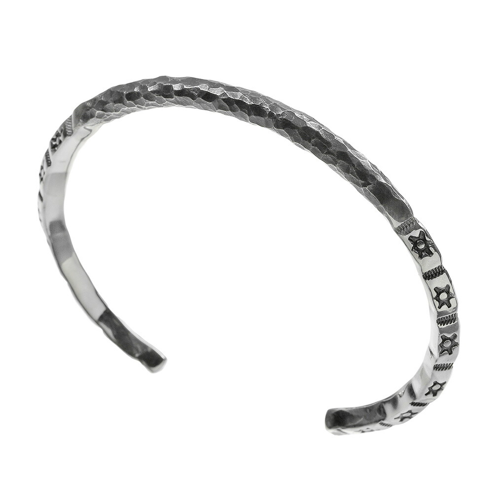 Binich（ビニッチ） ブレスレット メンズ 槌目 バングル シルバー925