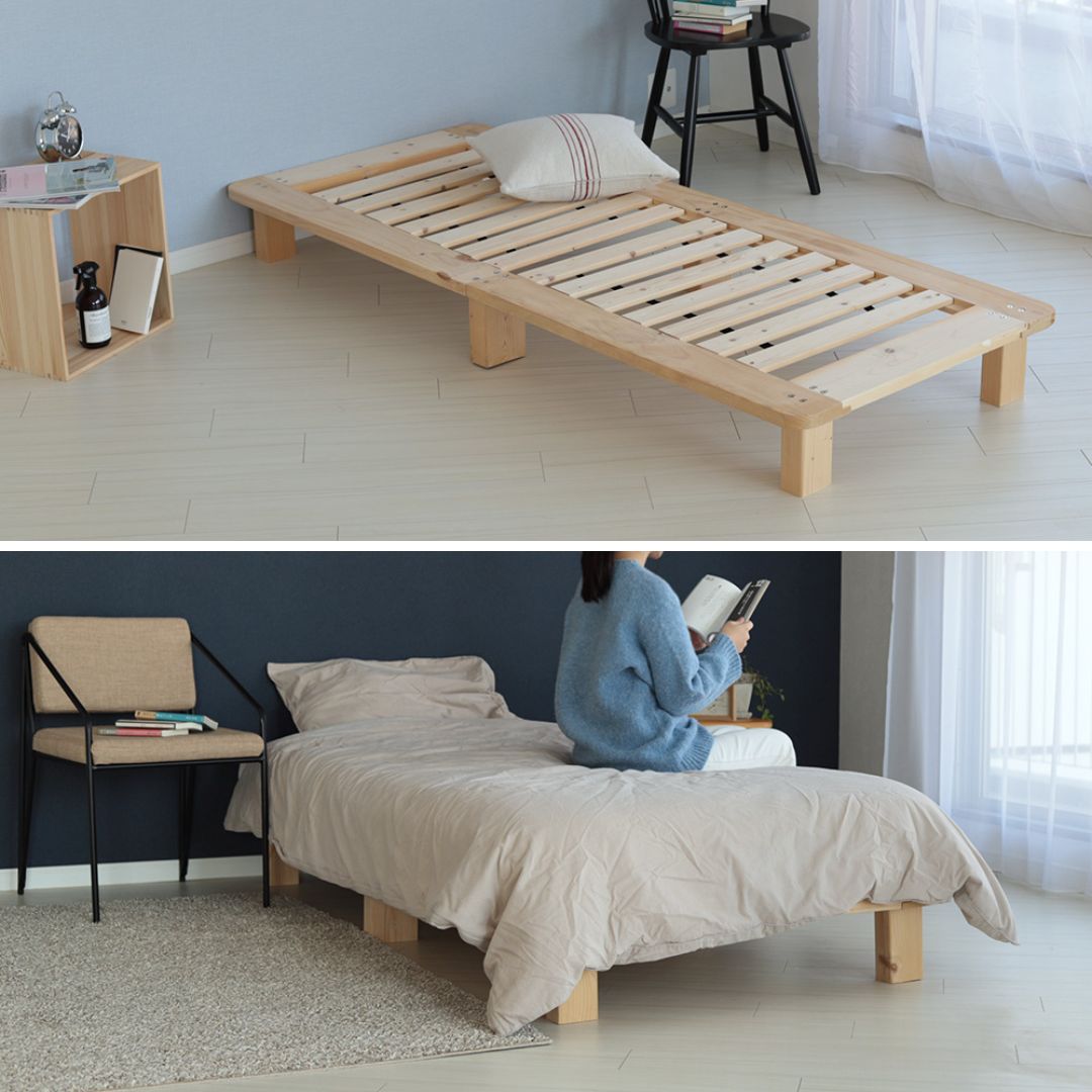 すのこベッド シングル 頑丈 ベッドフレーム より小幅のSS 幅83cm 無垢