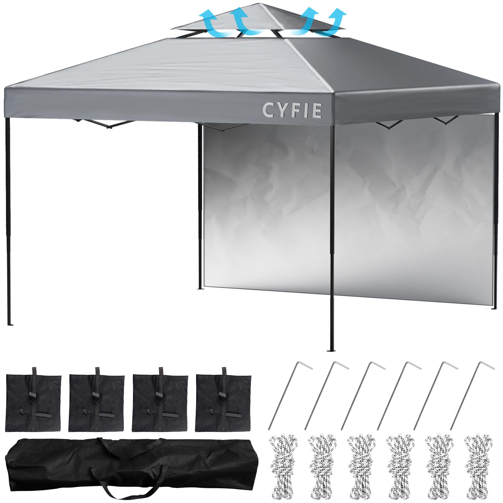 テント タープテント 3mx3m サイドシート付 3枚付 風抜け 大型テント