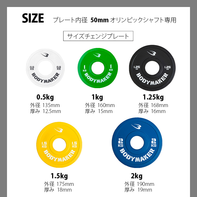 BODYMAKER（ボディメーカー） オリンピックカラープレート20kg「2枚
