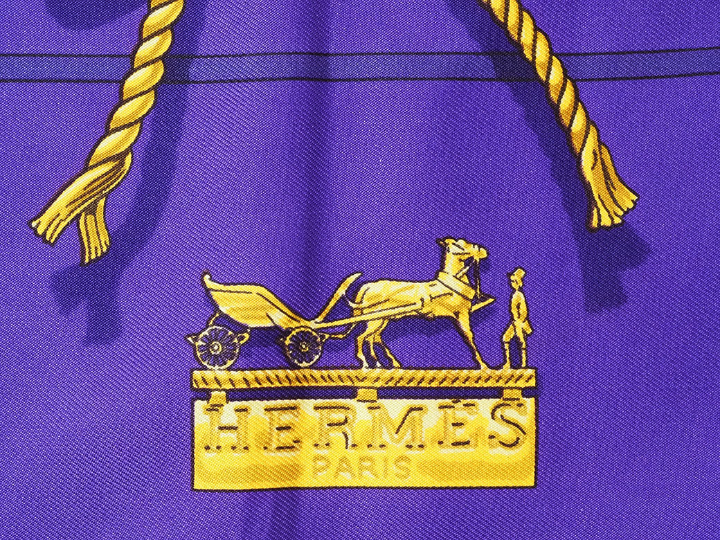 HERMES（エルメス） スカーフ カレ90 クリップ Clips パープル シルク