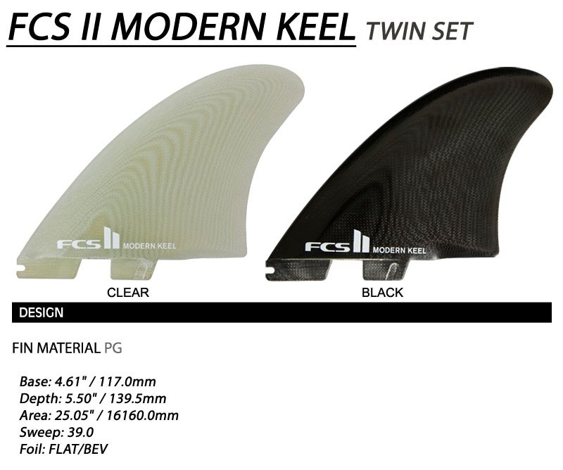 FCS FCS2 フィン MODERN KEEL TWIN SET PG FIN / エフシーエス2 モダン