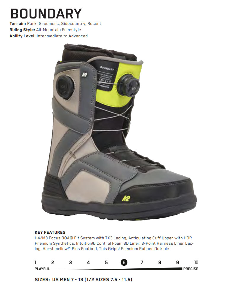 24-25 K2/ケーツー BOUNDARY バウンダリー メンズ レディース 熱成型