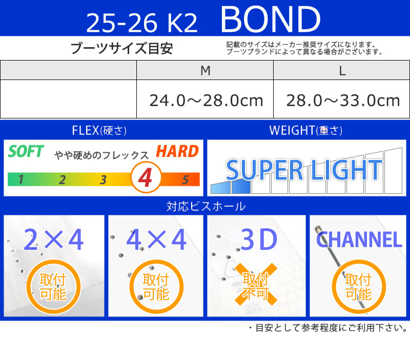 25-26 K2/ケーツー BOND ボンド メンズ レディース ビンディング