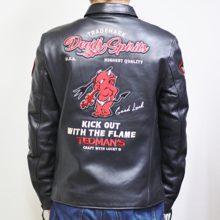 TEDMAN（テッドマン） TEDMANラムレザー衿付ライダースジャケット TDRJ