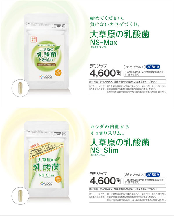 大草原の乳酸菌 NS-Max 36粒◇6袋セット [＋32粒増量] 日本製 ラクア