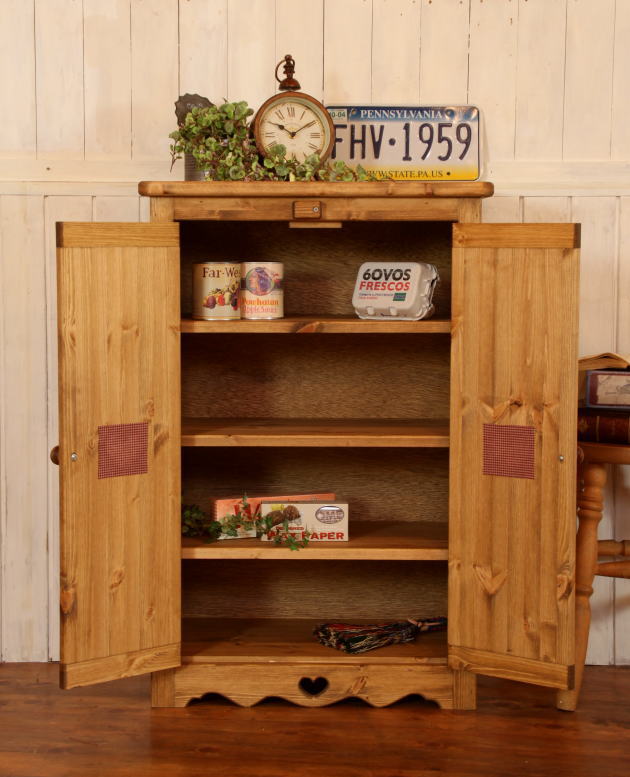 ハート キャビネット L オーダーメイド カントリー家具 完成品 選べる