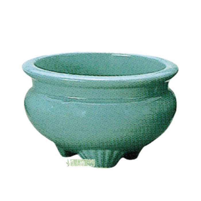 仏具 香炉 平底型 青磁 6寸 焼香 線香立 佛具 仏壇 供養 手元供養 お盆