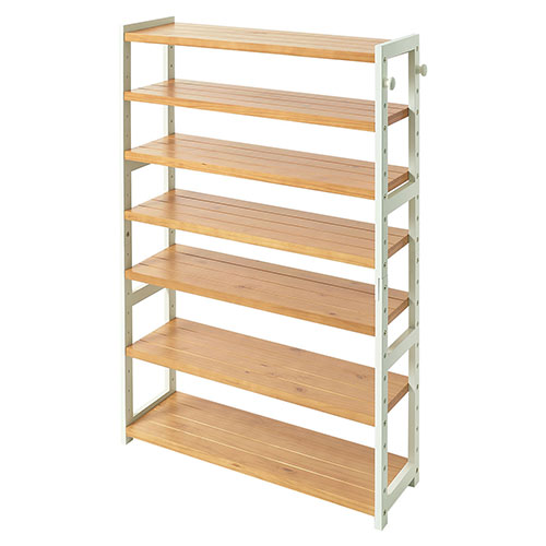 ぼん家具 シューズボックス おしゃれ オープンラック 7段 幅85cm 収納