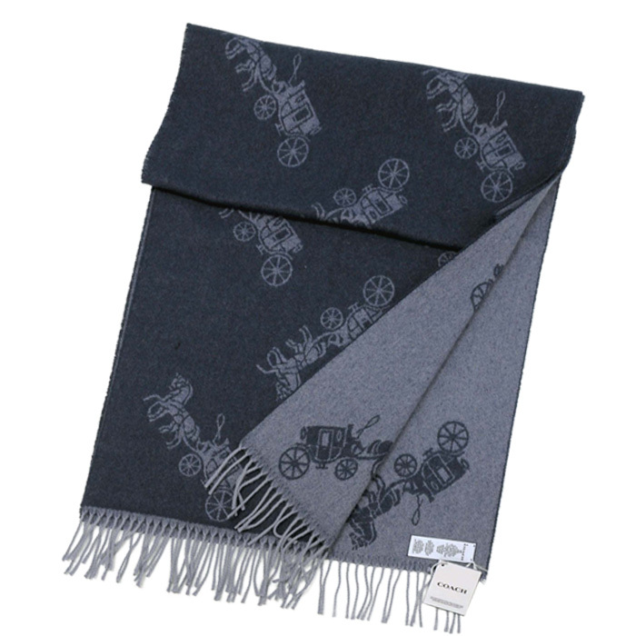COACH（コーチ） マフラー カシミヤ混 馬車柄 イタリア製 #76387