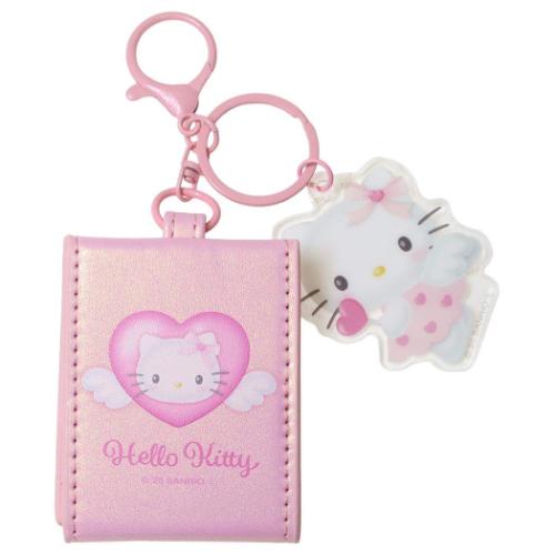 ハローキティ ミニミラーチャーム キーリング エンジェル ピンク