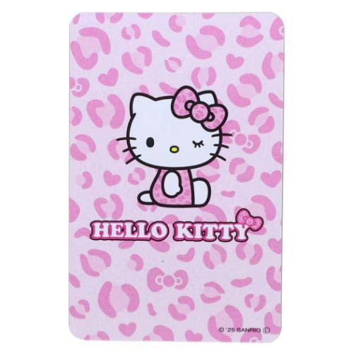 ハローキティ キャラクター 手鏡 カードミラー ヒョウ柄