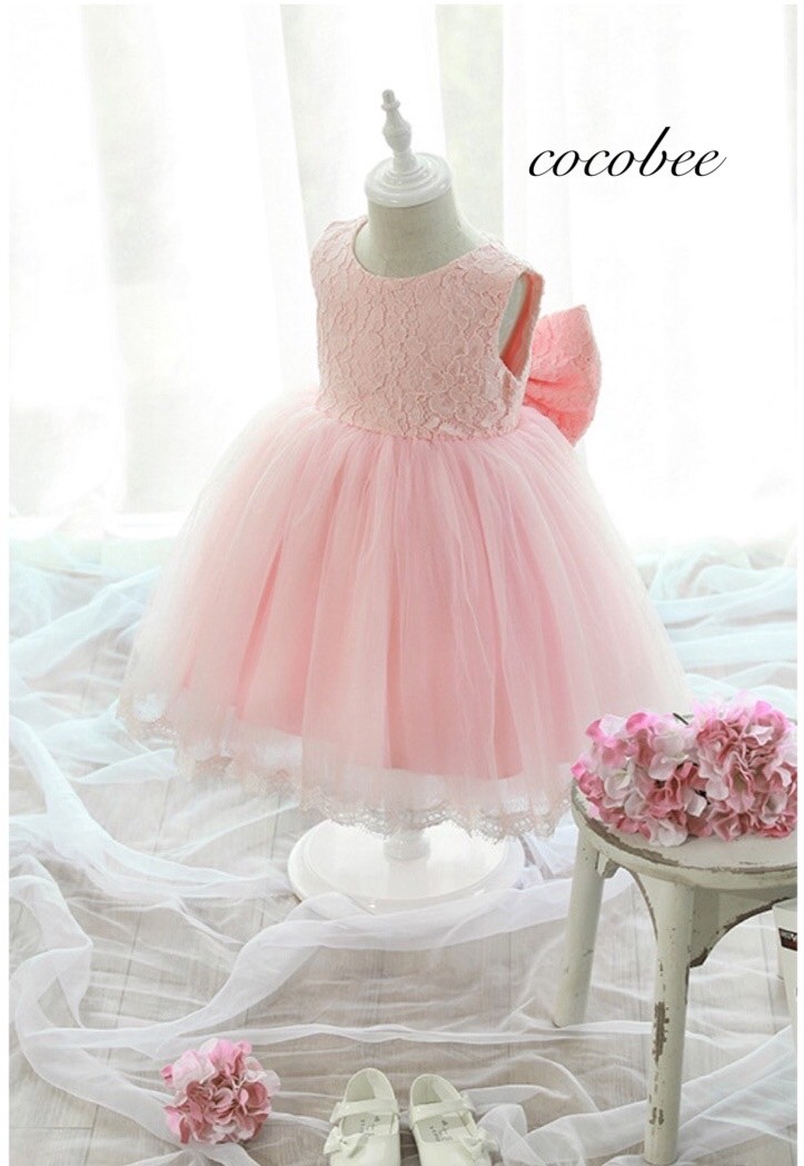 7歳】ドレス ピンクベージュ ファー 7歳】ドレス ピンクベージュ