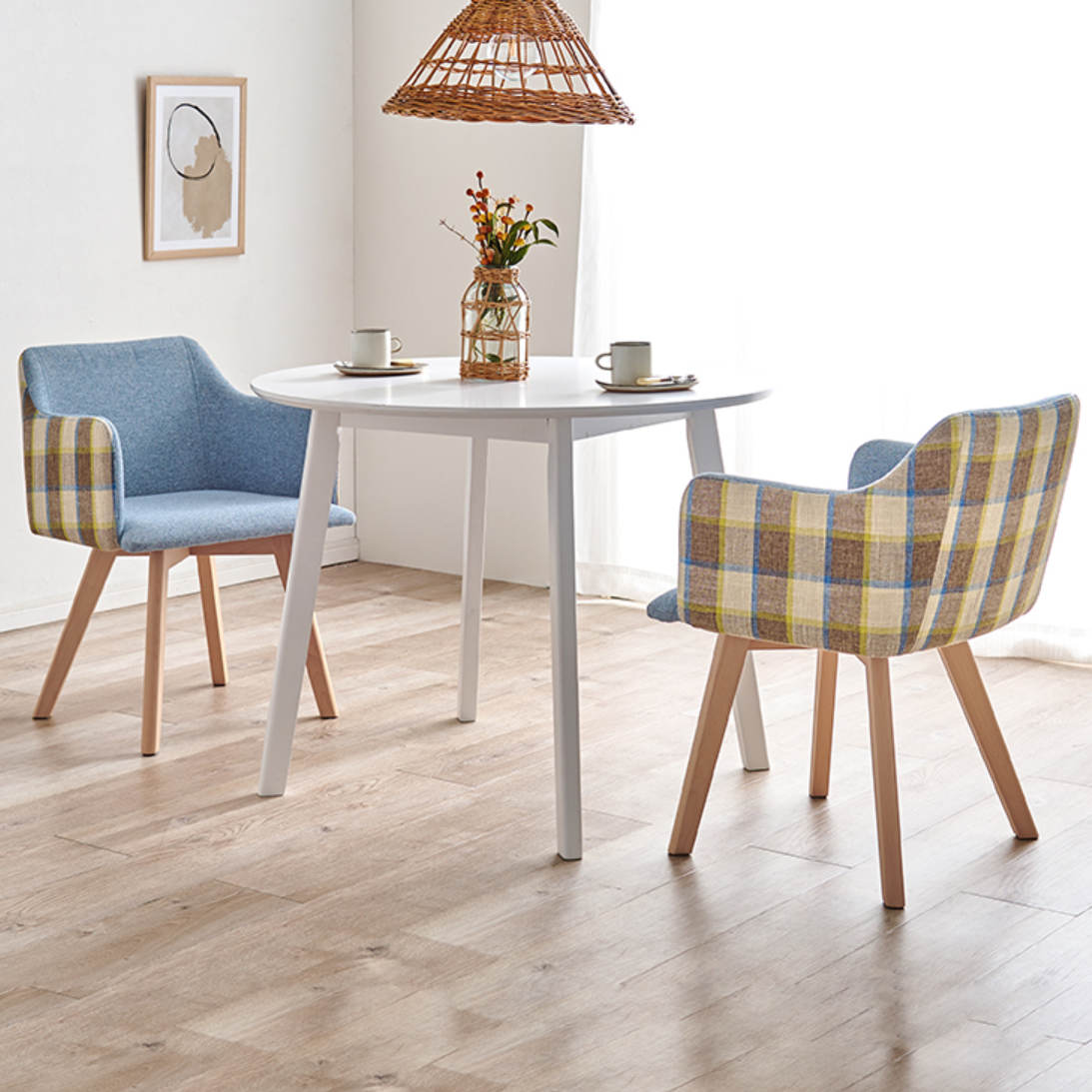 HAGiHARA（萩原） ダイニングチェア 同色2脚セット 座面高42cm