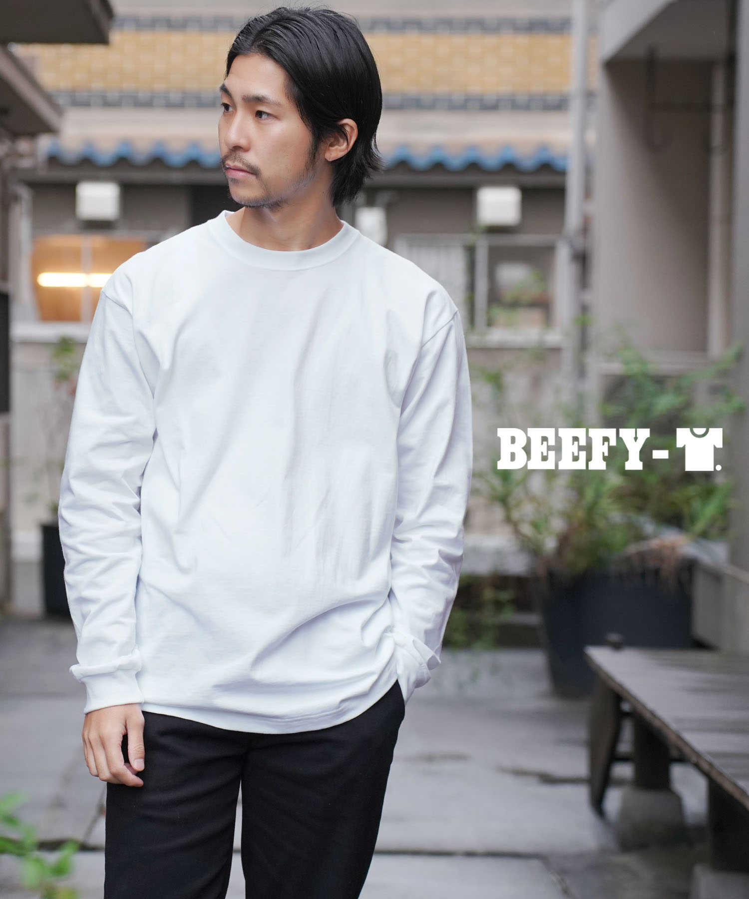 Hanes（ヘインズ） ロンT ビーフィー BEEFY 長袖 Tシャツ メンズ