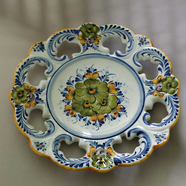 ポルトガル製 アズレージョ 装飾皿 陶器 プレート 食器 絵皿 飾り皿 皿