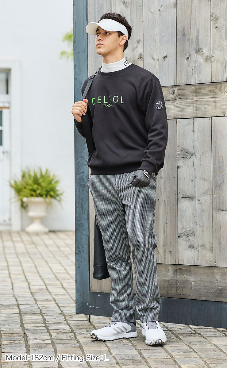 men's 裏起毛トレーナー 裏起毛 防寒対策 L/LL/3L メンズゴルフウェア