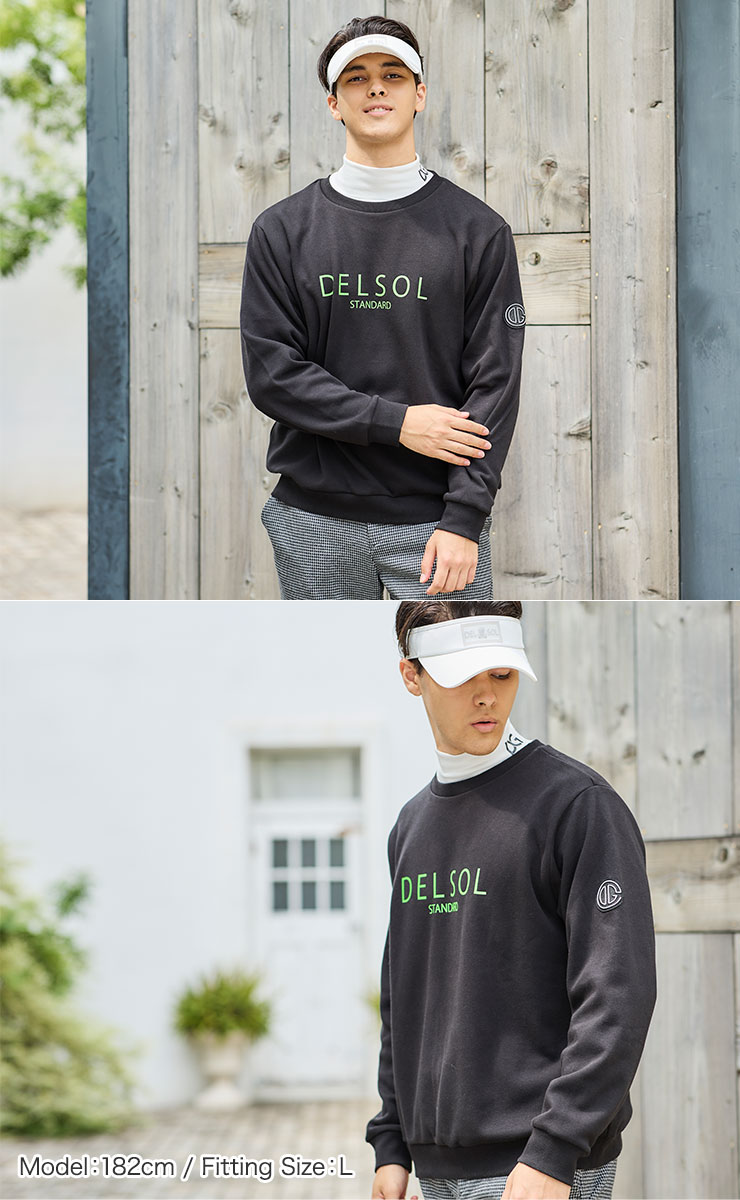 men's 裏起毛トレーナー 裏起毛 防寒対策 L/LL/3L メンズゴルフウェア