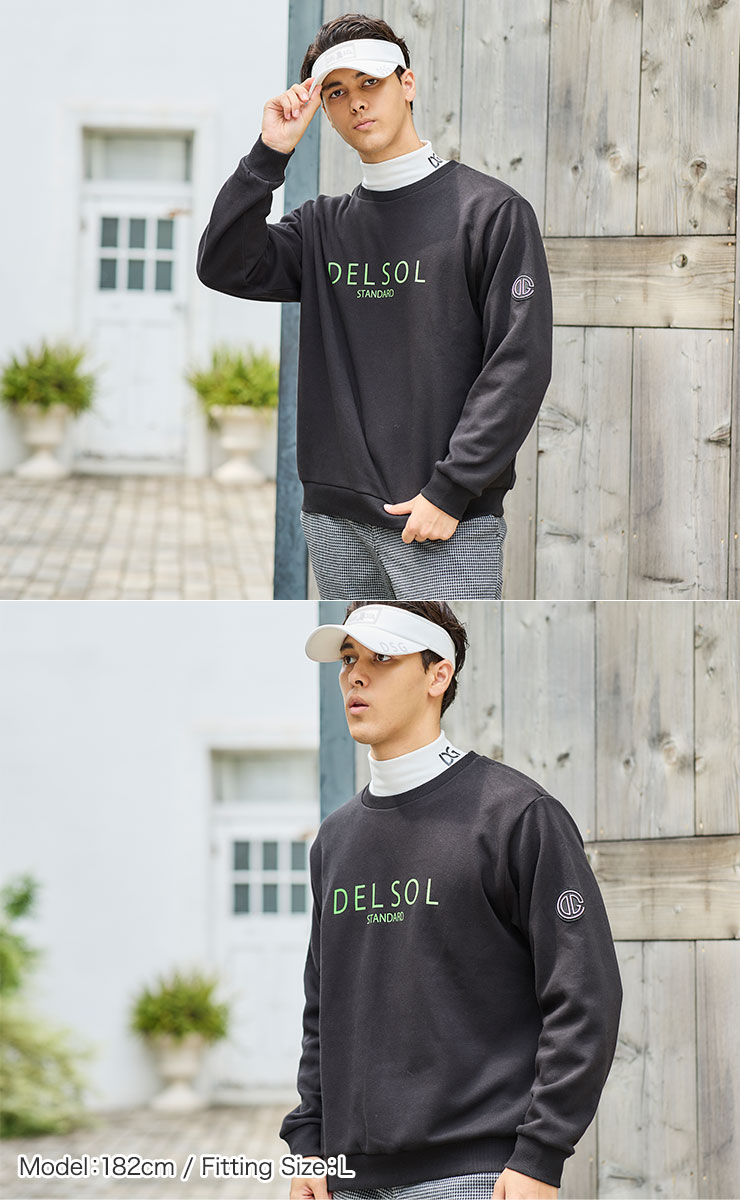 men's 裏起毛トレーナー 裏起毛 防寒対策 L/LL/3L メンズゴルフウェア