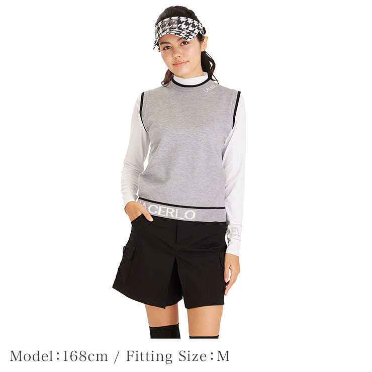 クルーネックニットベスト ちくちくしない しっとり柔らか肌触り M/L