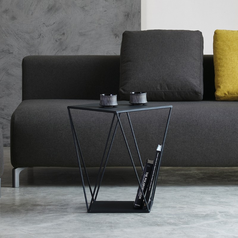 一生紀（ISSEIKI） サイドテーブル 黒 白 おしゃれ スチール センター