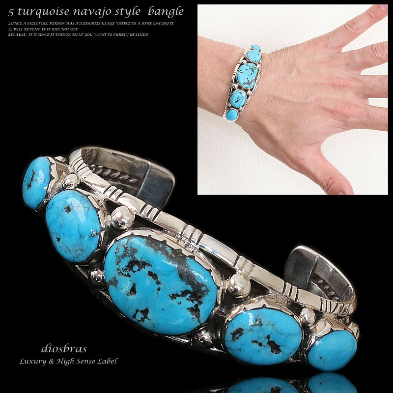 ターコイズ バングル ハンドメイド ナバホ シルバー925 ネイティブ