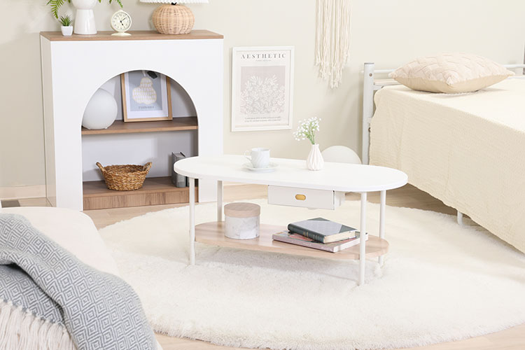 テーブル ローテーブル 白 センターテーブル リビングテーブル 収納