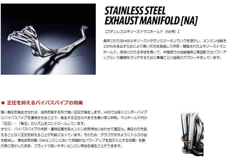 HKS（エッチケーエス） 86 エキマニ ZN6 16/08-19/01 ステンレス