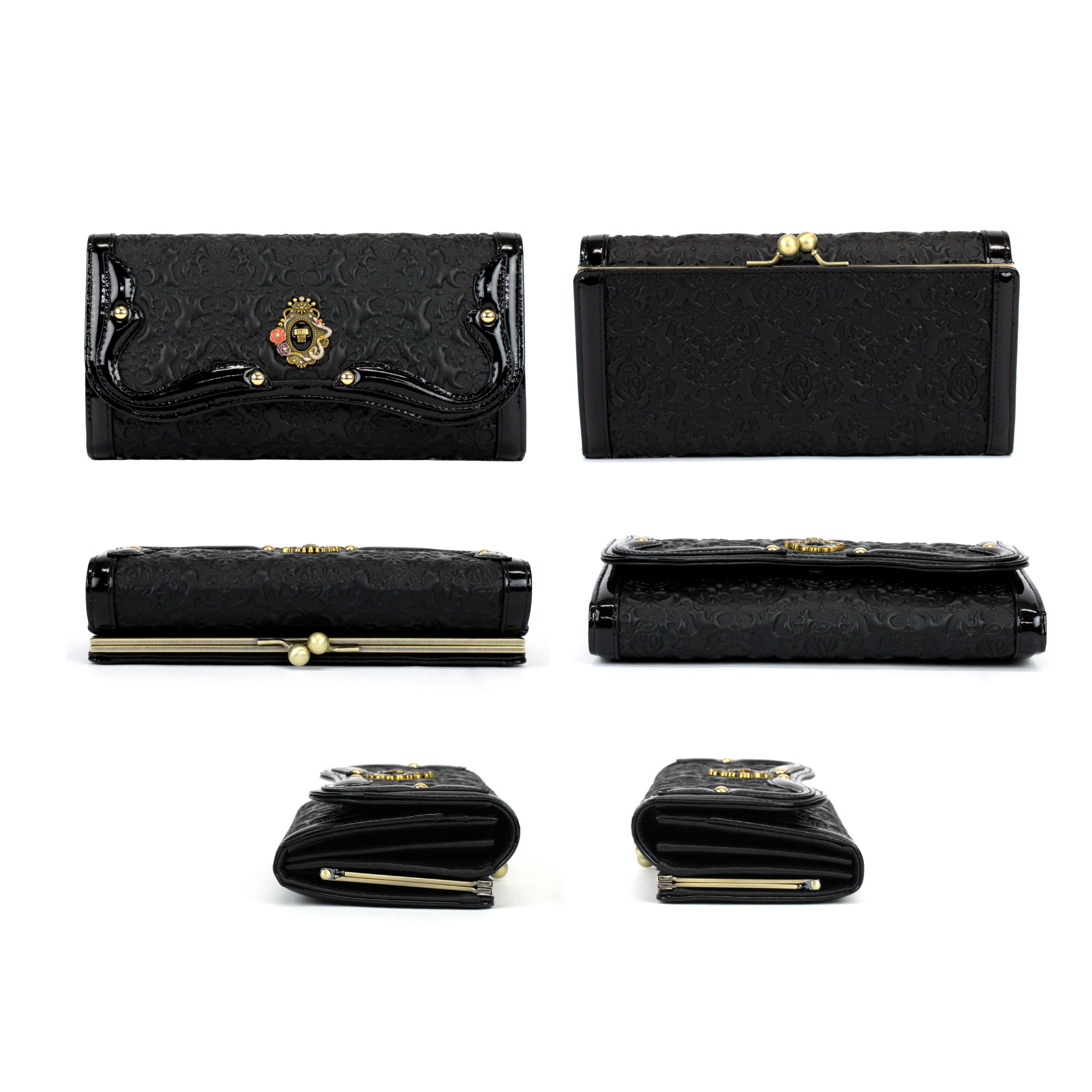 ももたんANNA SUI アナスイ セルパン がま口長財布 ブラック 白蛇 もも