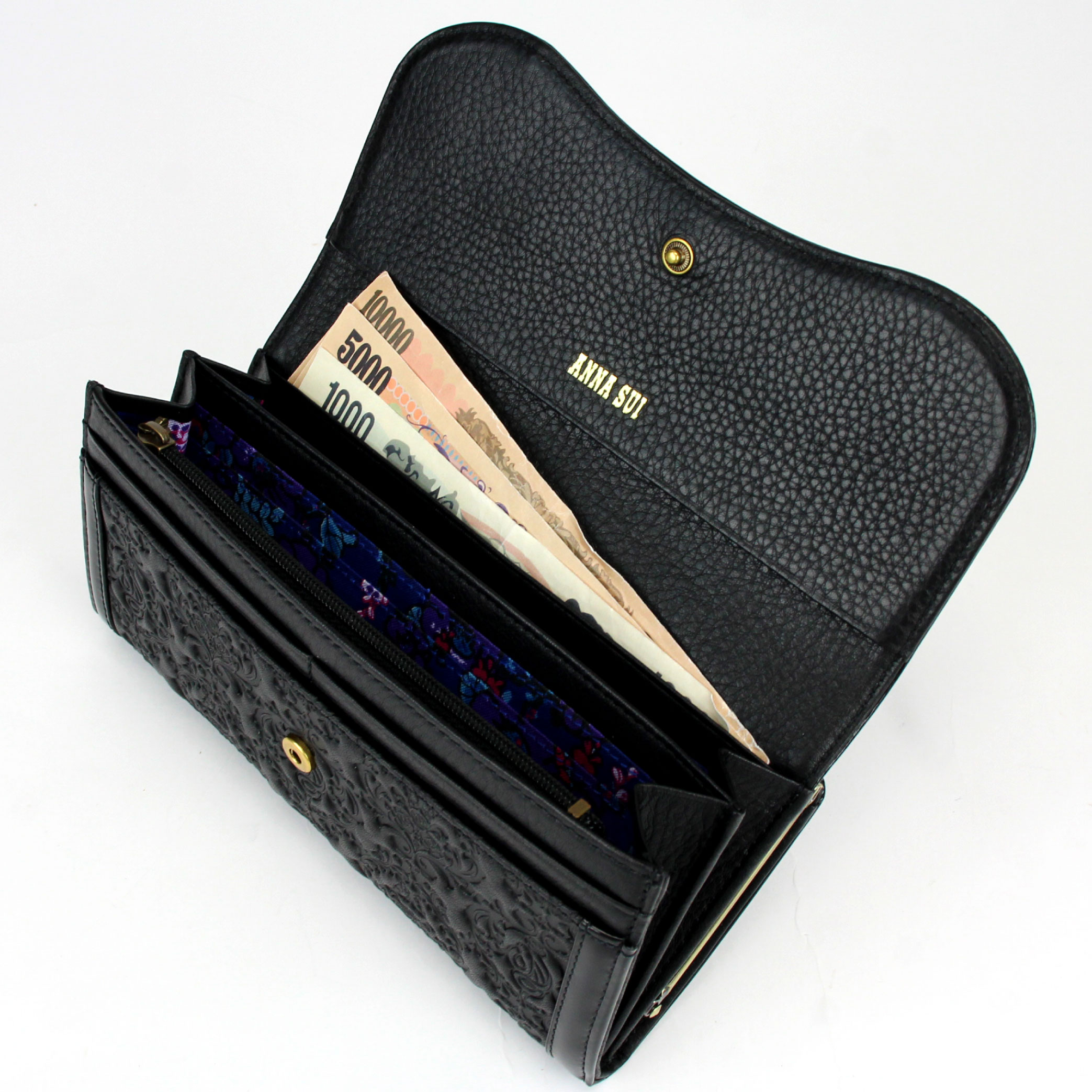 ANNA SUI（アナスイ） 財布 がま口 長財布 316110 セルパン 牛革 本革