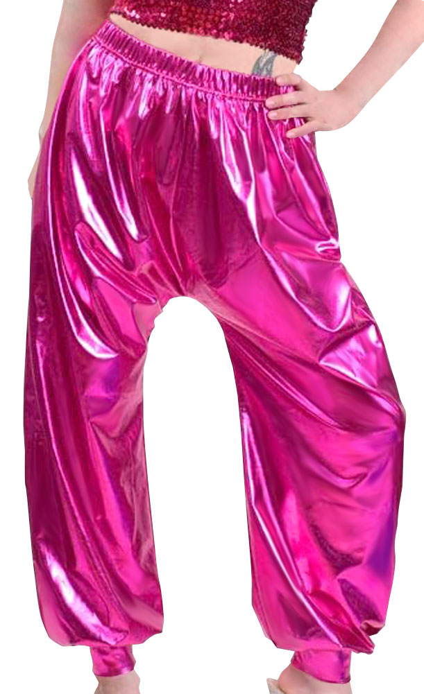 サルエルパンツ ジョガーパンツ メンズ 男女兼用 メタリック 光沢