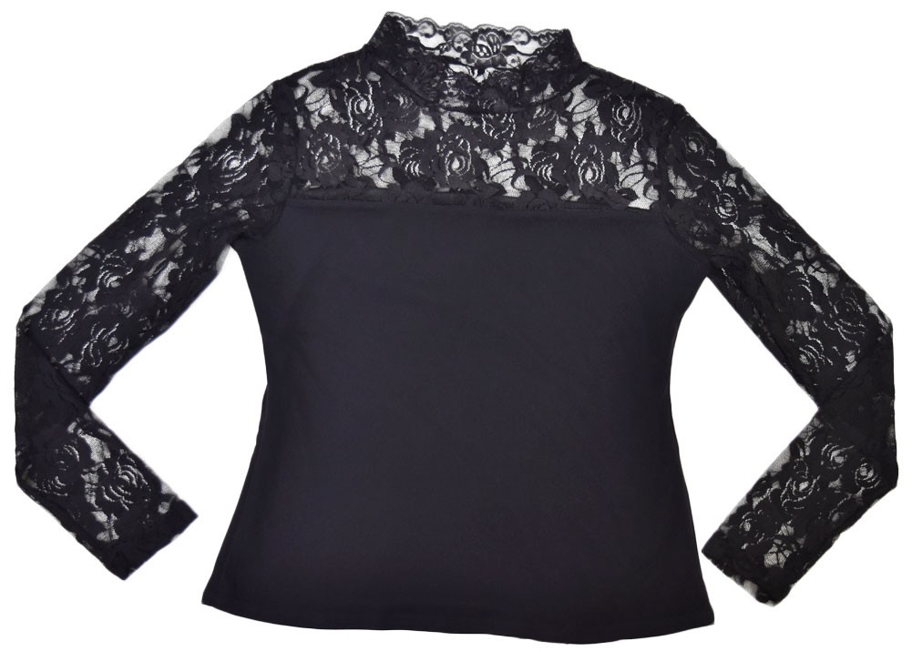 社交ダンス 衣装 トップス エレガントネック レース切り替え ダンス