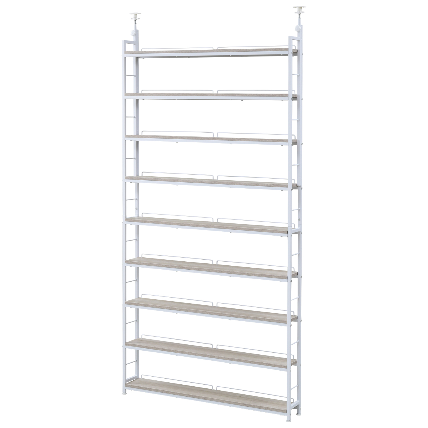 山善（YAMAZEN） 本棚 薄型 頑丈 突っ張りラック 棚 幅101 9段 大容量