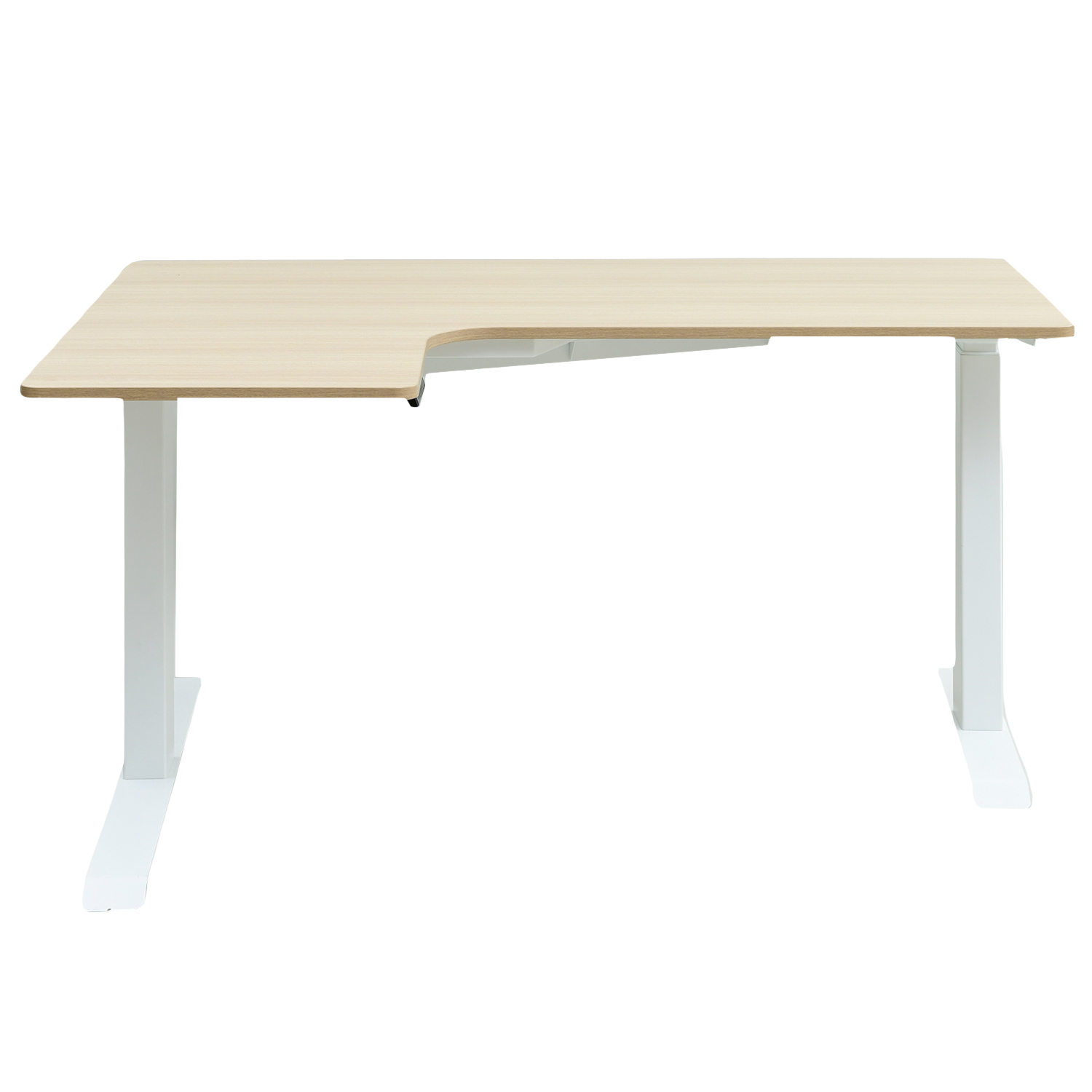 山善（YAMAZEN） L字 電動 昇降デスク メモリー機能付き 簡単操作 昇降