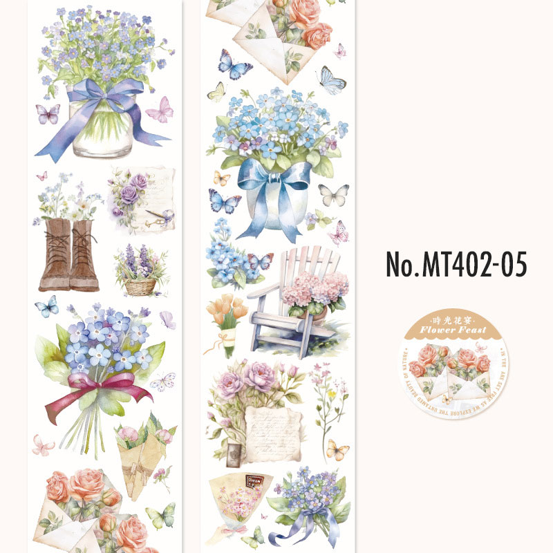 コラージュ 素材 マスキングテープ マステ 女の子 女性 人物 花 英字