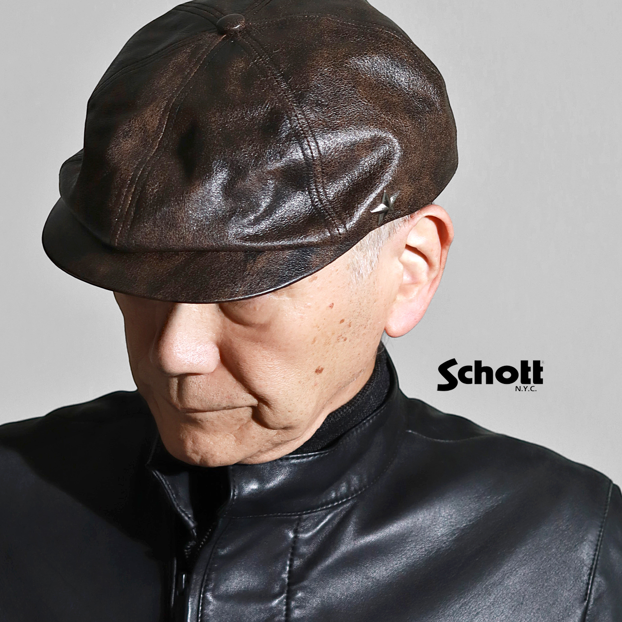 Schott N.Y.C（ショット） キャスケット レザー ハンチング 本革