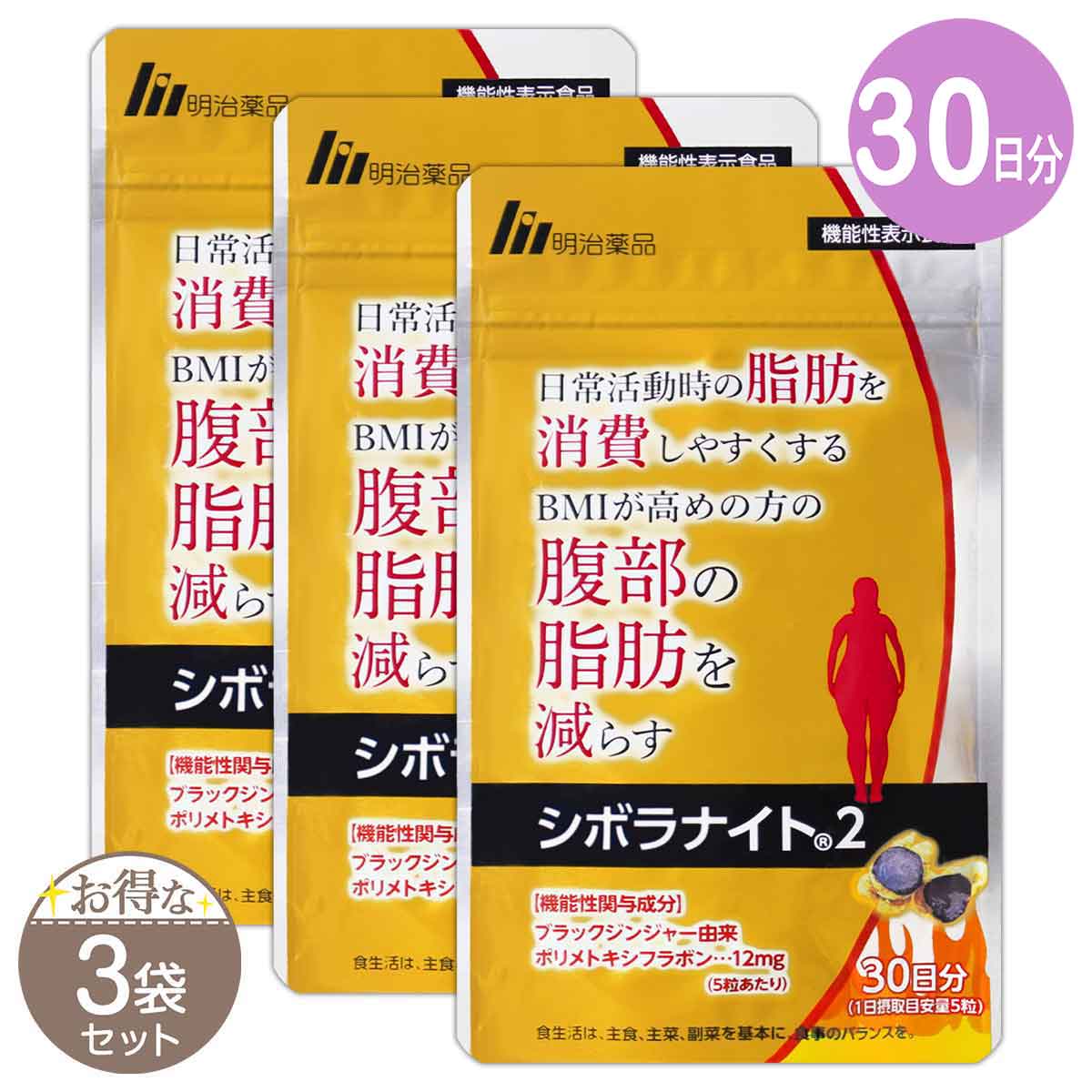 3袋セット 】 保阪流極 すらり生活 ブラックジンジャー 27.9g ( 310mg
