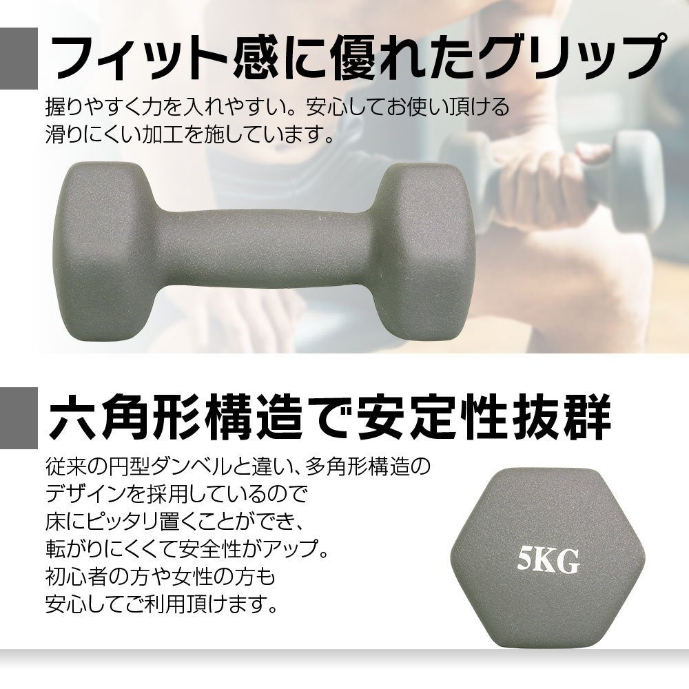 ダンベル 2個セット 鉄アレイ 5kg 筋トレ 筋力 トレーニング