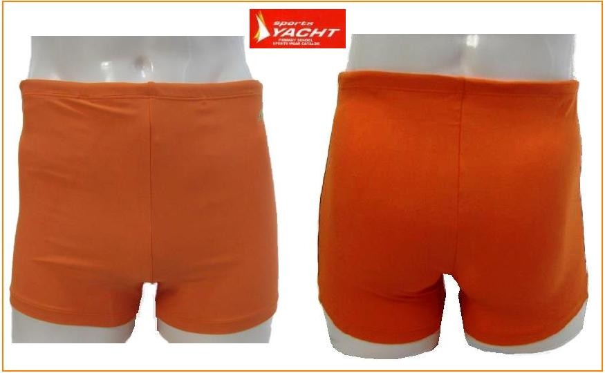 男子（大人用）オレンジ水泳トランクス SSW40 (明石被服) オレンジ×黒