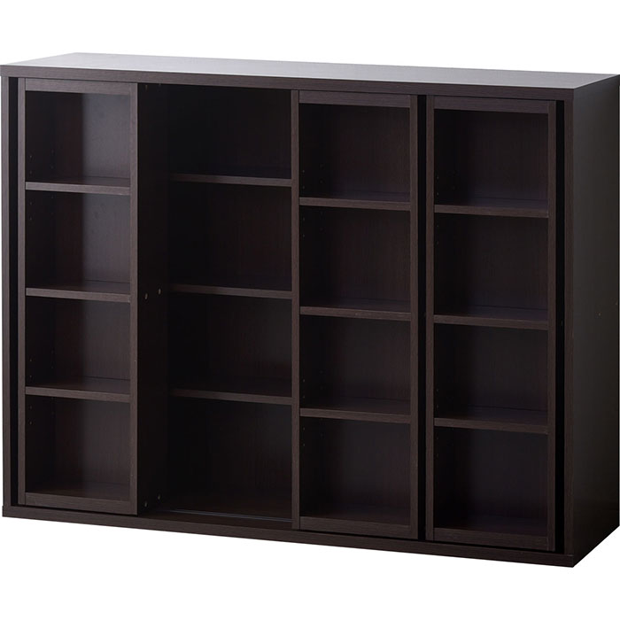 ワイエムワールド トリプル スライド式 本棚 おしゃれ 大容量 リビング