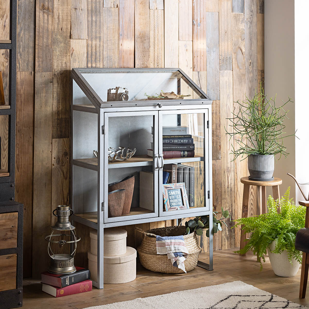 キャビネット 収納棚 ガラスキャビネット ブラック シルバー 収納